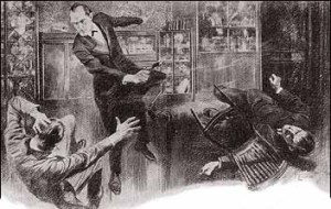 There was a crash as Holmes' pistol came down on the man's head.