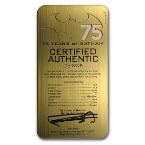 Niue Batman Gold Steel Certificate