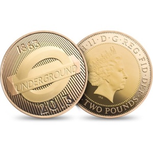 2013 London Underground Roundel Gold 2 Pounds