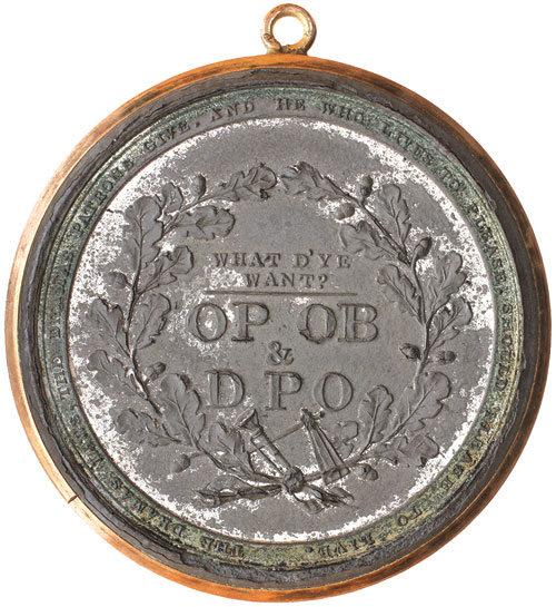 Shakespeare Holmes Medal Reverse