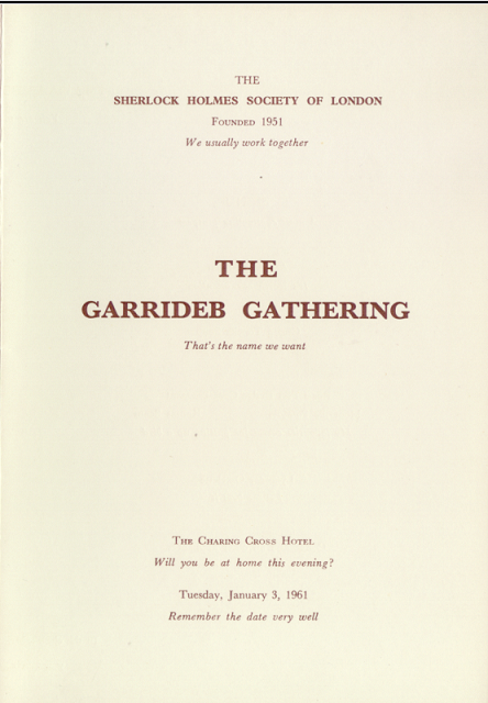 1961 Garrideb Gathering Menu 1