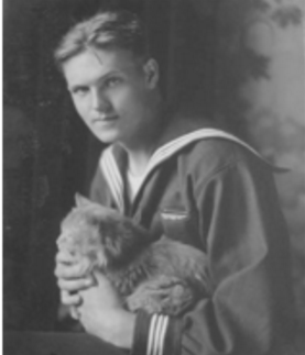 A photograph of the young Allan Price in the Navy in 1917.