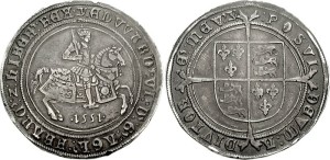 Crown. Edward VI. 1551-1553. Fleur de lis on crest