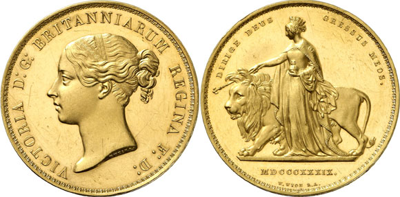 Queen Victoria - "Young Head" ~ Una and the Lion £5 