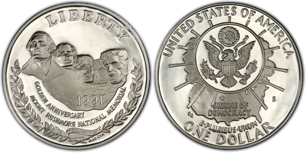 1991 Mt Rushmore Dollar