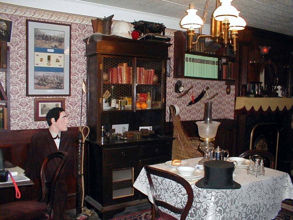 Bookcase and bust of Holmes ~ 221B in Reading