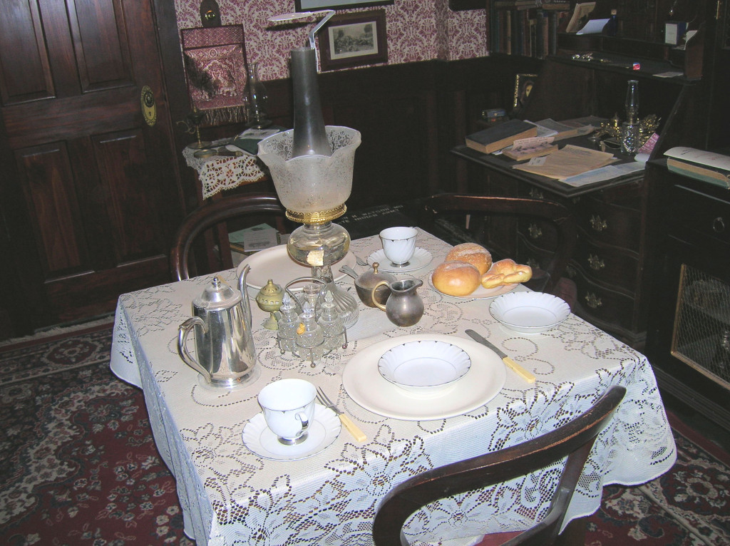 Mrs. Hudson would place meals on the Dining table ~ 221B in Reading