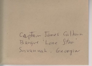 Envelope adressed to Capt Calhoun