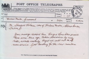 FIVE - telegram from harbormaster