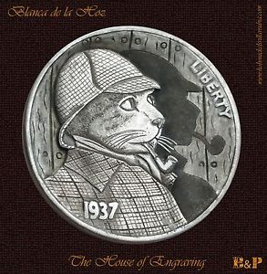 Sherlock Cat 1937 Hobo Nickel a