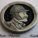 Sherlock Holmes 1937 Hobo Nickel by Pedro Villarrubia