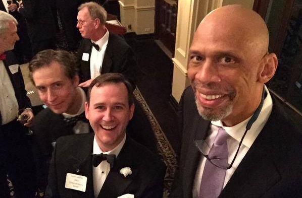 L to R: Tim Greer, Scott Monty & Kareem Abdul-Jabbar at the 2015 BSI Dinner. Photo by I Hear of Sherlock Everywhere