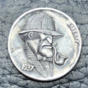 A 1937 Sherlockian Hobo Nickel by Gediminas Palsis