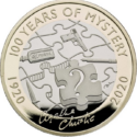 British Royal Mint Issues 2020 Agatha Christie 2 Pounds Coin